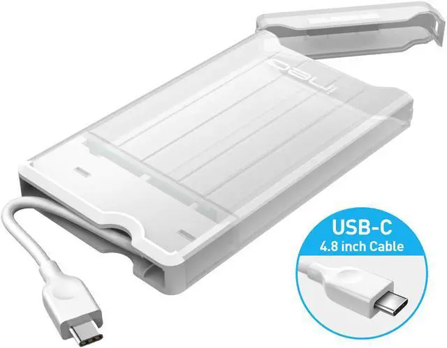 Main image of ineo 2.5" USB 3.1 Gen 2 Type C (10Gbps) Tool-Free External Hard Drive Enclosure for 2.5 inch 9.5mm & 7mm SATA HDD SSD [C2573c]