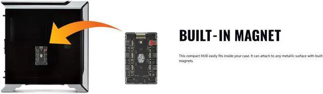 Alt view image 5 of 5 - Cooler Master MASTERFAN ARGB/PWM Hub,6 Ports for Addressable RGB Lighting with PWM(1-to-6 ARGB PWM HUB)