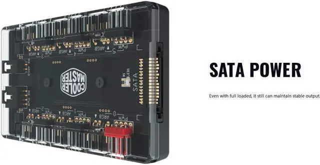 Alt view image 4 of 5 - Cooler Master MASTERFAN ARGB/PWM Hub,6 Ports for Addressable RGB Lighting with PWM(1-to-6 ARGB PWM HUB)