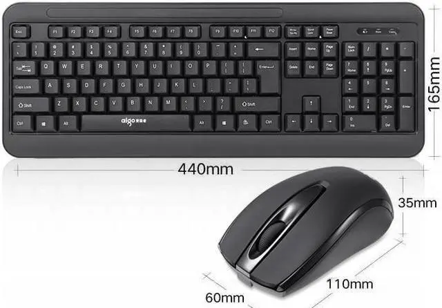 Alt view image 2 of 7 - Aigo WQ7610 Ergonomic Design,Cool Exterior Waterproof Wireless Quiet-typing Keyboard And Mouse Combo For Office And Game - Black