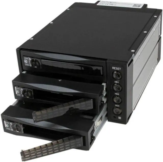Alt view image 2 of 6 - EZDIY-FAB 3 Bay Hot Swap Mobile Rack for 2.5 inch or 3.5 inch SSD/HDD, Internal SATA Hard Drive Backplane Enclosure, Support SATA I/II/III & SAS I/II 6Gbps and [Optimized for SSD]