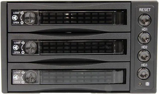 Alt view image 3 of 6 - EZDIY-FAB 3 Bay Hot Swap Mobile Rack for 2.5 inch or 3.5 inch SSD/HDD, Internal SATA Hard Drive Backplane Enclosure, Support SATA I/II/III & SAS I/II 6Gbps and [Optimized for SSD]