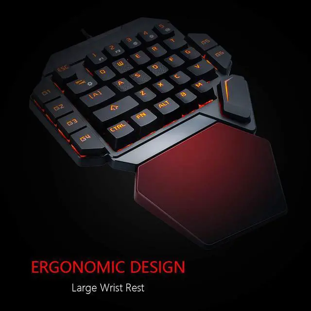 Alt view image 4 of 7 - RedThunder K50 One-Handed Mechanical Gaming Keyboard - Blue Switches RGB Backlit 35 Keys Portable Mini Gaming Keypad - Ergonomic Game Controller for PC/MAC/PS4/XBOX ONE Gamer