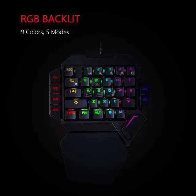 Alt view image 5 of 7 - RedThunder K50 One-Handed Mechanical Gaming Keyboard - Blue Switches RGB Backlit 35 Keys Portable Mini Gaming Keypad - Ergonomic Game Controller for PC/MAC/PS4/XBOX ONE Gamer