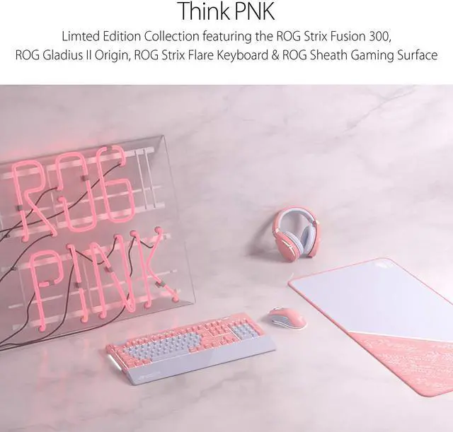 Alt view image 7 of 7 - ASUS ROG Strix Flare Pnk (Cherry MX Red) Limited Edition Mechanical Gaming Keyboard with Switches, Aura Sync RGB Lighting, Customizable Badge, USB Pass Through and Media CONTROLS