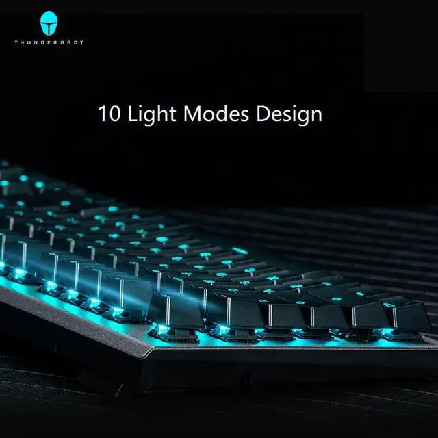 Alt view image 3 of 7 - Thunderobot KG5104 Cherry MX Red Mechanical  Gaming Keyboard, N-key Rollover, 10Modes Light Effect Adjustment- Classic Version