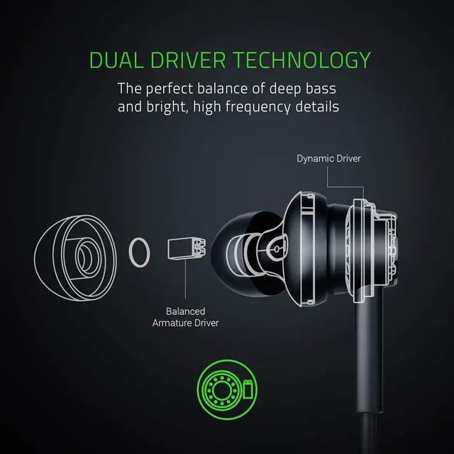 Alt view image 3 of 13 - Razer Hammerhead Duo Dual Driver In-Ears Gaming Headphones Black