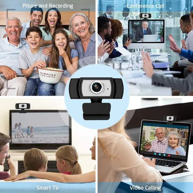 Alt view image 6 of 6 - CORN C33 1080P HD Webcam with Microphone, Webcam for Gaming Conferencing, Laptop or Desktop Webcam, USB Computer Camera for Mac Xbox YouTube Skype OBS, Free-Driver Fast Autofocus Add Tripod Stand