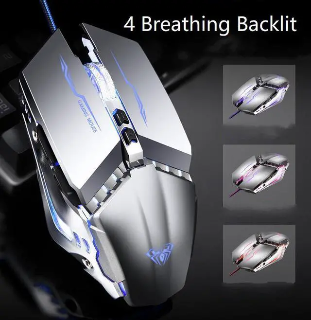 Alt view image 3 of 5 - CORN 6 Buttons 3200DPI Gaming Mouse, 4-Color Breathing Lights