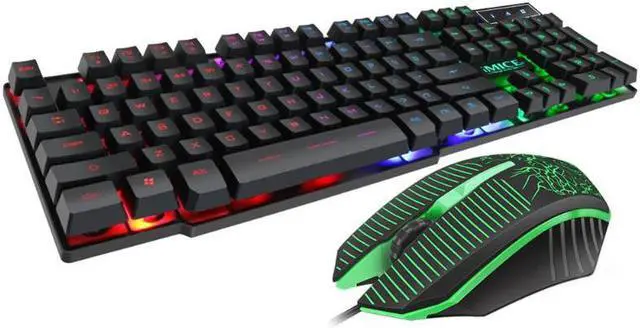 Main image of New MK-680 Wired Gaming Keyboard and Mouse Combo, Ergonomic Design USB Color Backlight Rainbow Keyboard and Mouse Set for Laptop PC