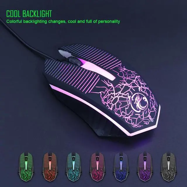 Alt view image 3 of 6 - New MK-680 Wired Gaming Keyboard and Mouse Combo, Ergonomic Design USB Color Backlight Rainbow Keyboard and Mouse Set for Laptop PC