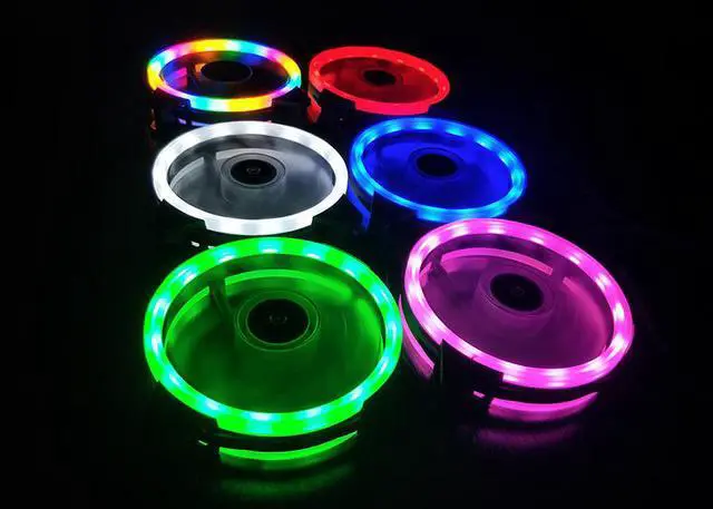 Alt view image 3 of 5 - CORN 3-Pack Long Life Computer Case Fan 120mm Silent Cooling Case Fan Computer Cases Cooling LED Red