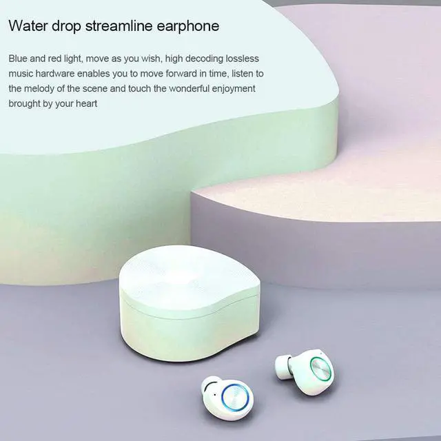 Alt view image 7 of 7 - CORN Wireless Earbuds, Bluetooth 5.0 Touch Control Sport Waterproof Headphones, Noise Canceling Stereo Earphones with Charging Case, Headsets Compatible with iPhone Android (Green)
