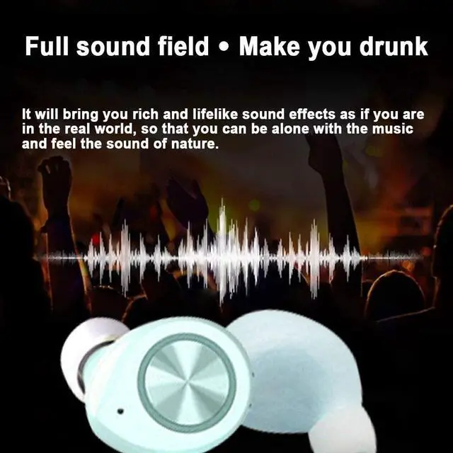 Alt view image 5 of 7 - CORN Wireless Earbuds, Bluetooth 5.0 Touch Control Sport Waterproof Headphones, Noise Canceling Stereo Earphones with Charging Case, Headsets Compatible with iPhone Android (Green)