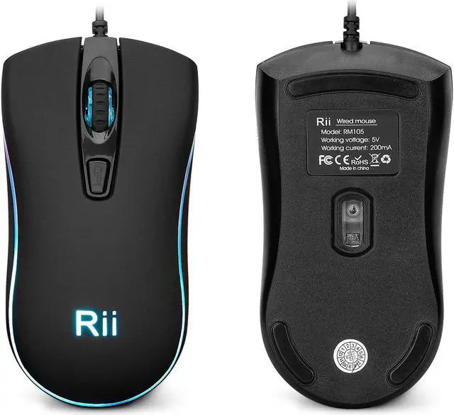 Alt view image 4 of 4 - Rii RGB Backlit Business Keyboard,Gaming Keyboard and Mouse Combo,USB Wired Keyboard,RGB Optical Mouse for Gaming,Business Office