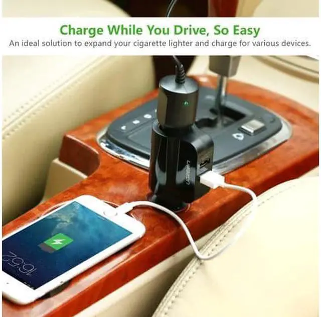 Alt view image 5 of 5 - UGREEN Car Charger 60W Cigarette Lighter Socket Splitter, 5V 2.4A Dual USB with Extra Fuse Tube for iPhone X 8 8 Plus, Samsung Galaxy S8 S8 plus Note 8, LG V30 V20 G6, Sony, Dashcam GPS MP3 Players