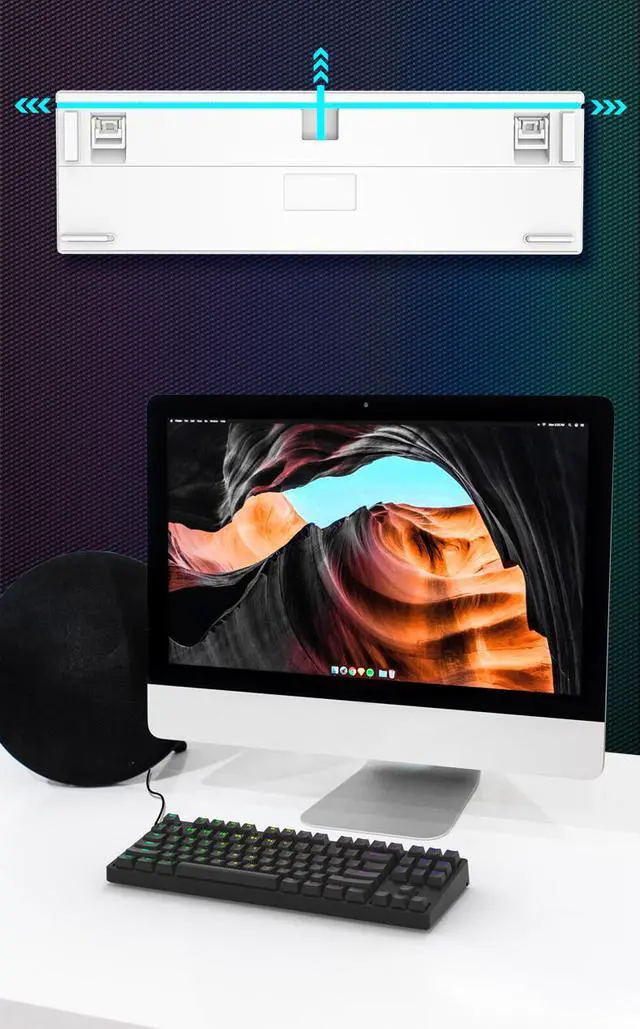 Alt view image 6 of 7 - iKBC  F400 87-key RGB Backlit  Cherry MX Switch Mechanical Gaming Keyboard, N-key Rollover, PBT Keycaps