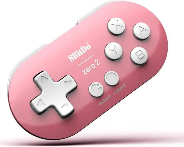 Alt view image 2 of 7 - 8Bitdo Zero 2 Bluetooth Key Chain Sized Mini Controller for Nintendo Switch, Windows, Android and macOS (Pink Edition)