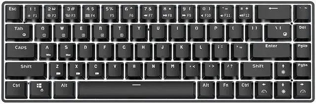 Main image of RK RK855 Bluetooth Wireless and USB Wired Dual-mode 68 Keys Mechanical Gaming Keyboard, Adjustable White Backlit