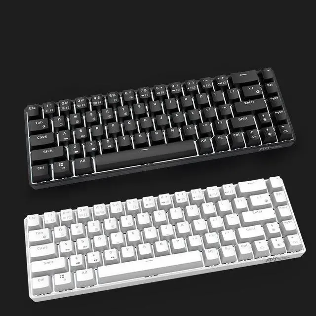 Alt view image 3 of 7 - RK RK855 Bluetooth Wireless and USB Wired Dual-mode 68 Keys Mechanical Gaming Keyboard, Adjustable White Backlit