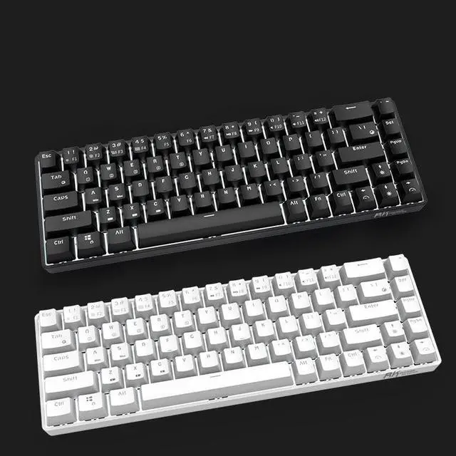 Alt view image 5 of 7 - RK RK855 Bluetooth Wireless and USB Wired Dual-mode 68 Keys Mechanical Gaming Keyboard, Adjustable White Backlit