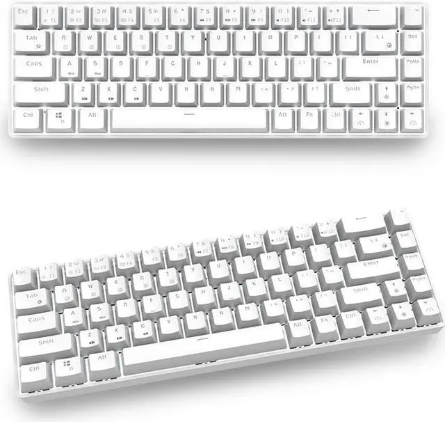Alt view image 6 of 7 - RK RK855 Bluetooth Wireless and USB Wired Dual-mode 68 Keys Mechanical Gaming Keyboard, Adjustable White Backlit