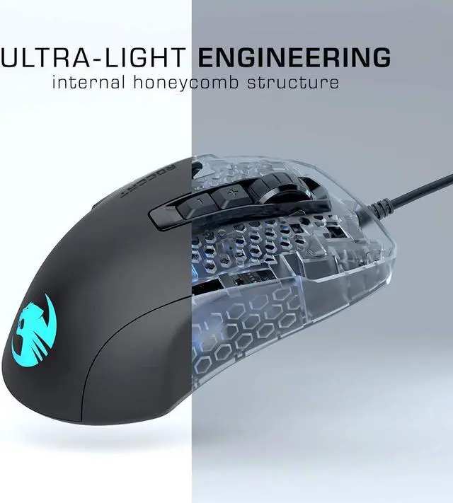 Alt view image 6 of 7 - ROCCAT ROC-11-730 Kone Pure Ultra - Light Ergonomic Gaming Mouse (16000 Dpi Optical Sensor RGB Lighting Ultra Light) Black