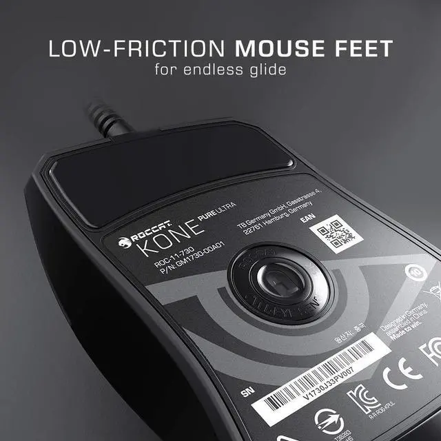 Alt view image 5 of 7 - ROCCAT ROC-11-730 Kone Pure Ultra - Light Ergonomic Gaming Mouse (16000 Dpi Optical Sensor RGB Lighting Ultra Light) Black