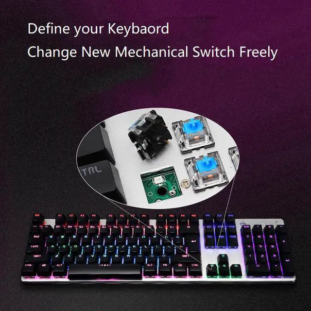 Alt view image 2 of 5 - Langtu G700  Real Mechanical Gaming Keyboard, 22 Modes Backlit Effect, N-Key Rollover