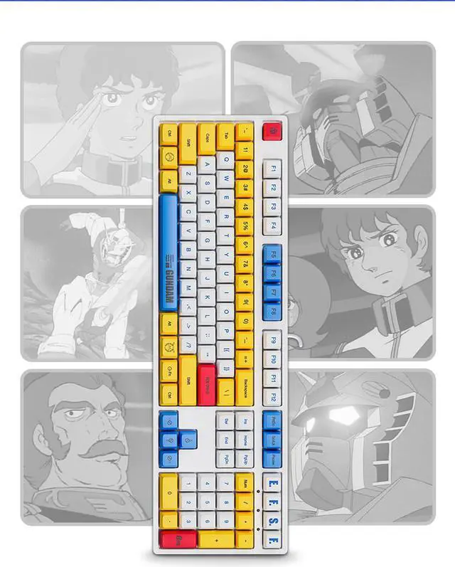 Alt view image 4 of 7 - iKBC X GUNDAM  RX-78-2 Limited Version Cherry MX Red USB Wired Mechanical Gaming Keyboard and  USB Wired 5000DPI Mouse ( Mouse Pad is Not Included)
