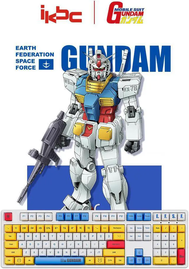 Alt view image 3 of 7 - iKBC X GUNDAM  RX-78-2 Limited Version Cherry MX Red USB Wired Mechanical Gaming Keyboard and  USB Wired 5000DPI Mouse ( Mouse Pad is Not Included)