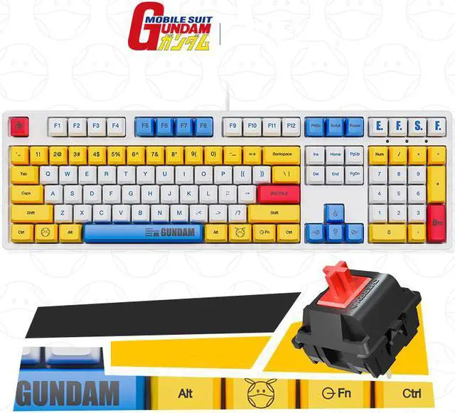 Main image of iKBC X GUNDAM  RX-78-2 Limited Version Cherry MX Red USB Wired Mechanical Gaming Keyboard( Mouse Pad is Not Included)