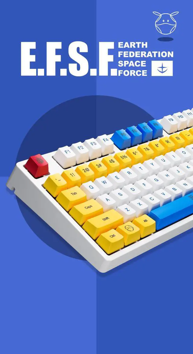 Alt view image 5 of 5 - iKBC X GUNDAM  RX-78-2 Limited Version Cherry MX Red USB Wired Mechanical Gaming Keyboard( Mouse Pad is Not Included)