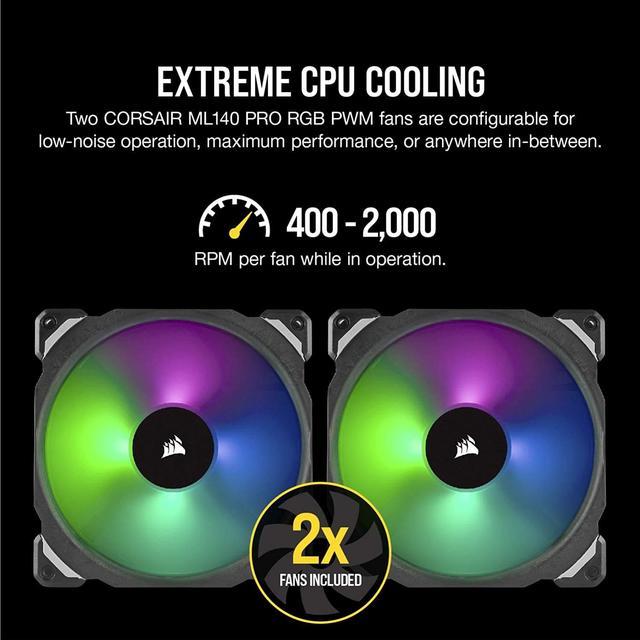 Corsair H115i RGB Platinum AIO Liquid CPU Cooler,280mm,Dual ML140 PRO 2024 RGB PWM Fa