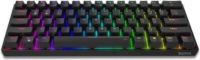 Alt view image 4 of 6 - DIERYA DK61E 60% Mechanical Gaming Keyboard, RGB Backlit Wired PBT Keycap Waterproof Type-C Mini Compact 61 Keys Computer Keyboard with Full Keys Programmable