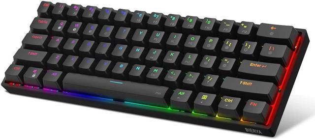 DIERYA DK61E 60% clavier de jeu mécanique, RGB rétro-éclairé filaire PBT  Keycap étanche Type-C Mini Compact 61 touches 