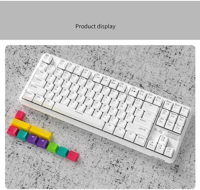 Alt view image 7 of 7 - A-jazz  K870T Wired and Bluetooth Wireless Dual-mode Connectivity RGB Backlit TKL Mechanical Keyboard