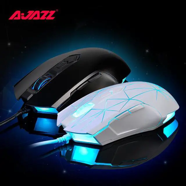 Alt view image 3 of 5 - Ajazz AJ52 Watcher RGB Backlit Ergonomic Gaming Mouse, 2500 DPI A5050 7 Programmable Buttons Wired Gaming Mice for Windows Mac OS Linux, Competitor White Star