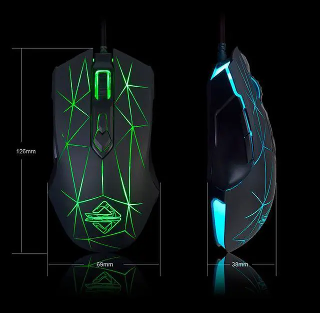 Alt view image 4 of 4 - Ajazz AJ52 Watcher RGB Backlit Ergonomic Gaming Mouse, 2500 DPI A5050 7 Programmable Buttons Wired Gaming Mice for Windows Mac OS Linux, Competitor Black Star Verison