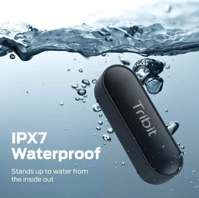 Alt view image 5 of 6 - Tribit XSound Go Bluetooth Speaker - Speakers Bluetooth Wireless with Rich Bass, IPX7 Waterproof, 12W Powerful Sound, 24H Playtime, Portable Speaker with Built-in Mic & 66 ft Bluetooth Range, Black