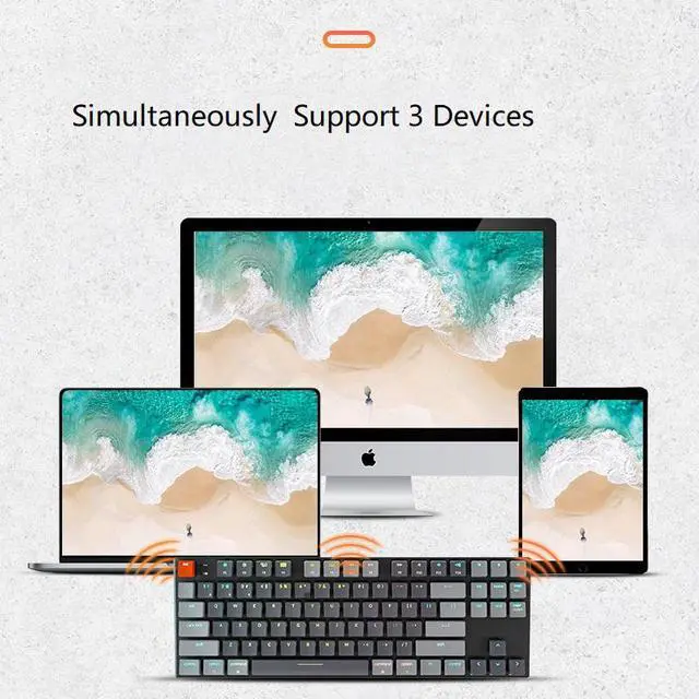 Alt view image 3 of 7 - Keychron K1 87keys TKL Mechanical Keyboard, 5.1 Bluetooth and Wired Dual-mode Connectivity, Gateron Switch,  RGB Backlit