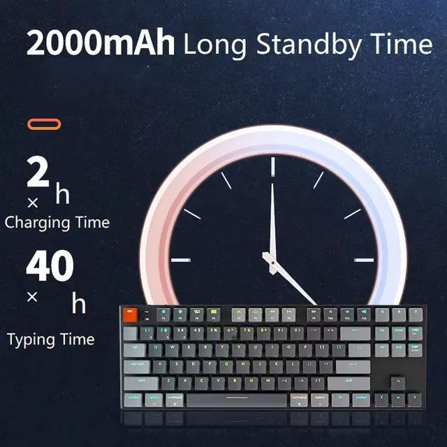 Alt view image 2 of 7 - Keychron K1 87keys TKL Mechanical Keyboard, 5.1 Bluetooth and Wired Dual-mode Connectivity, Gateron Switch,  RGB Backlit