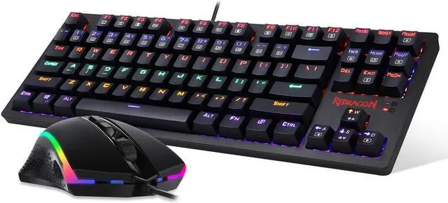 Alt view image 5 of 7 - Redragon S113 Gaming Keyboard Mouse Combo Wired Mechanical LED RGB Rainbow Keyboard Backlit with Brown Switches and RGB Gaming Mouse 4200 DPI for Windows PC Gamers