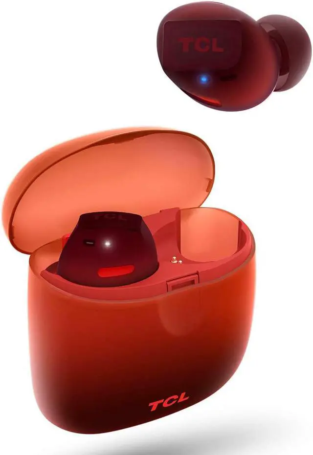 Main image of TCL SOCL500TWS Wireless Earbuds with Pumping Bass, Type-C Charging Case 26H Playtime, Bluetooth 5.0, Secure Fit, Waterproof, Noise Isolation, One Step Pairing for Gym-Sunrise Orange