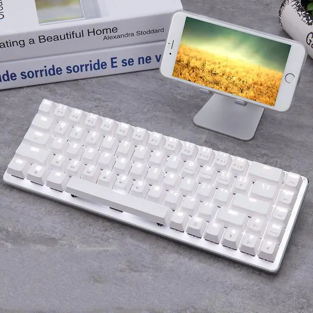 Alt view image 5 of 7 - A-jazz Zn Alloy Bluetooth  and USB  Wired Dual Mode Connectivity, 68 keys Cherry MX Switch Mechanical Keyboard