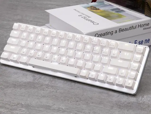 Alt view image 6 of 7 - A-jazz Zn Alloy Bluetooth  and USB  Wired Dual Mode Connectivity, 68 keys Cherry MX Switch Mechanical Keyboard