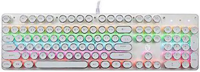 Alt view image 2 of 7 - CORN USB LED Backlit Retro Typewriter Mechanical Keyboard - Blue Switch - Round Keycaps - 104 Keys Vintage Inspired Steampunk Gaming Keyboard – Mechanical Gaming Keyboard for PC Mac Gamer