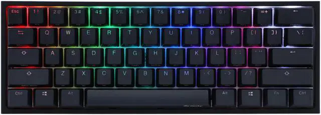 Alt view image 6 of 7 - Ducky One 2 Mini RGB LED 60% Double Shot PBT Gaming Mechanical Keyboard - Cherry MX Black Switches