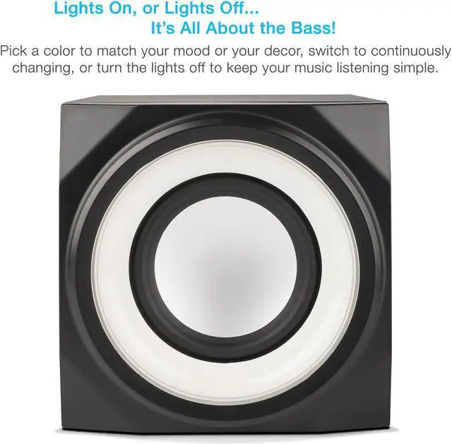 Alt view image 4 of 7 - Cyber Acoustics Bluetooth Speakers with LED Lights – The Perfect Gaming, Movie, Party, Multimedia 2.1 Subwoofer Speaker System (CA-SP34BT)