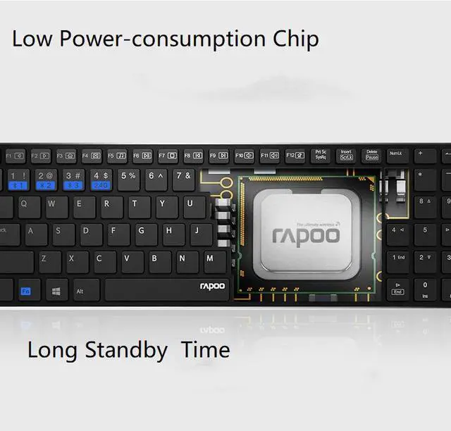 Alt view image 2 of 6 - Rapoo KM660 Wireless Keyboard and Mouse Combo, Bluetooth 3.0,4.0 and 2.4Ghz Wireless Triple Connectivity, Silent Typing Design